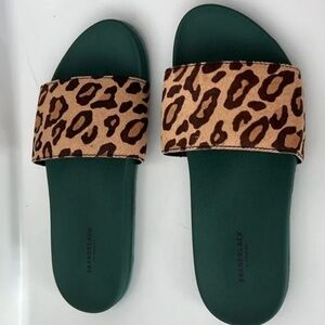 Brandblack Leopard Calfhair Slides